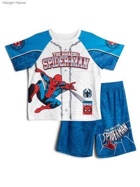 2-Piece Graphic Tee and Shorts Outfit Set for Boys, Athletic Pull-On Summer Set